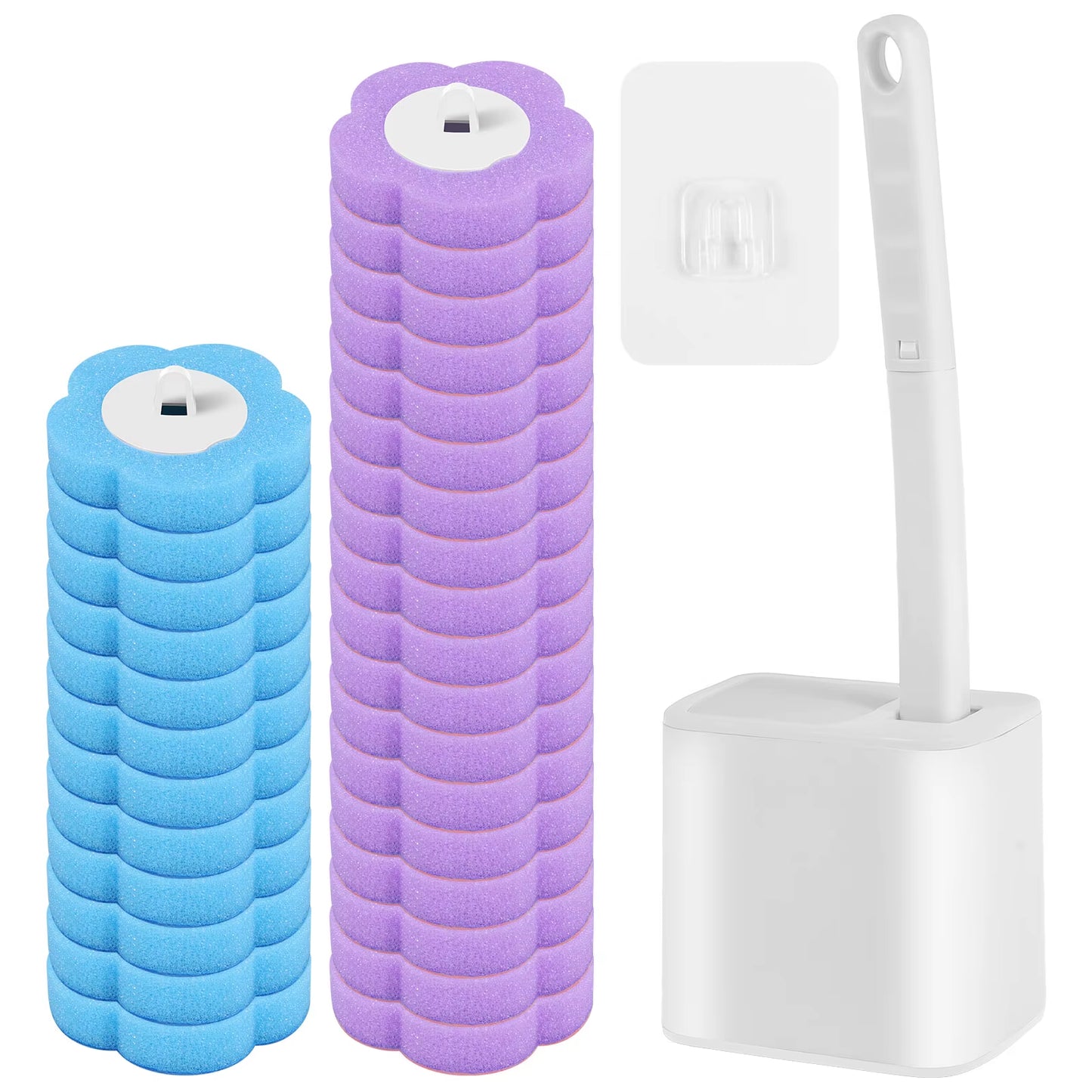 18/36Pcs Disposable Toilet Brush Cleaner with Toilet Bowl Brush Long Handle Bathroom Cleaning Sponge Brush Wc Toilet Accessories