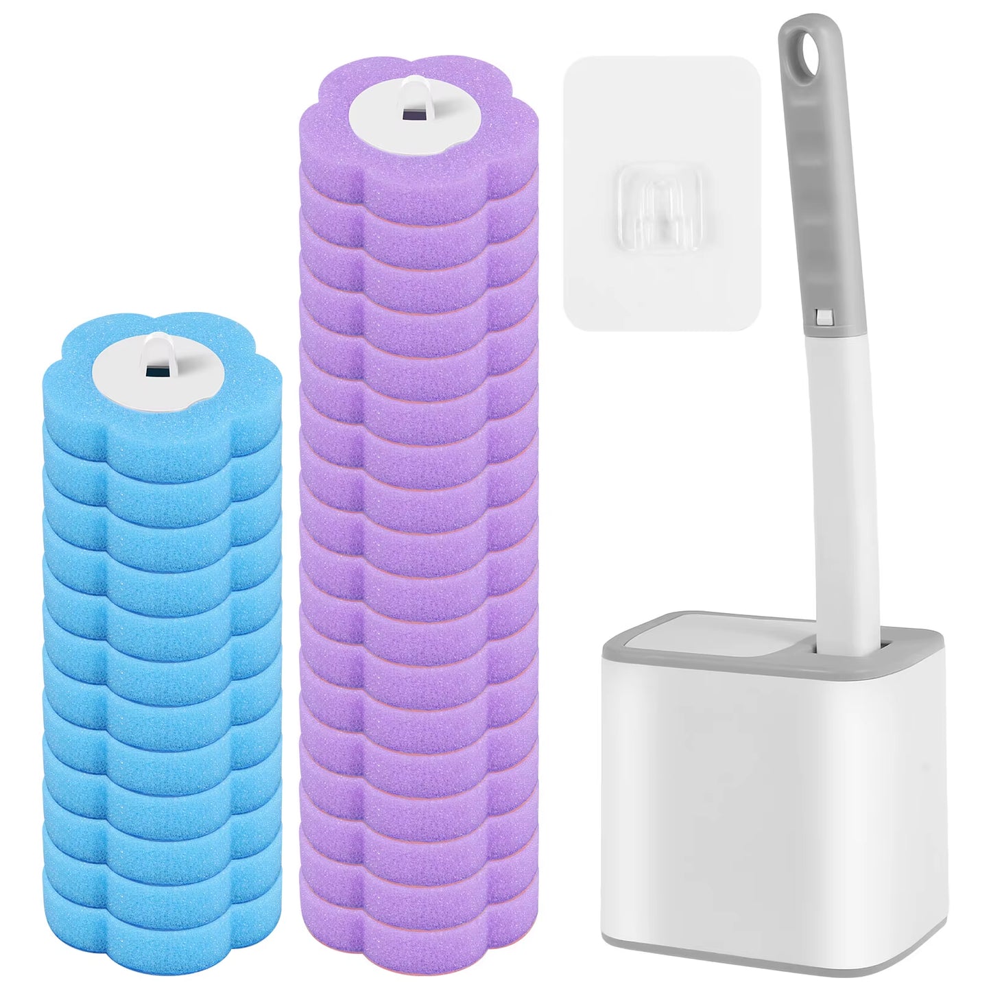 18/36Pcs Disposable Toilet Brush Cleaner with Toilet Bowl Brush Long Handle Bathroom Cleaning Sponge Brush Wc Toilet Accessories