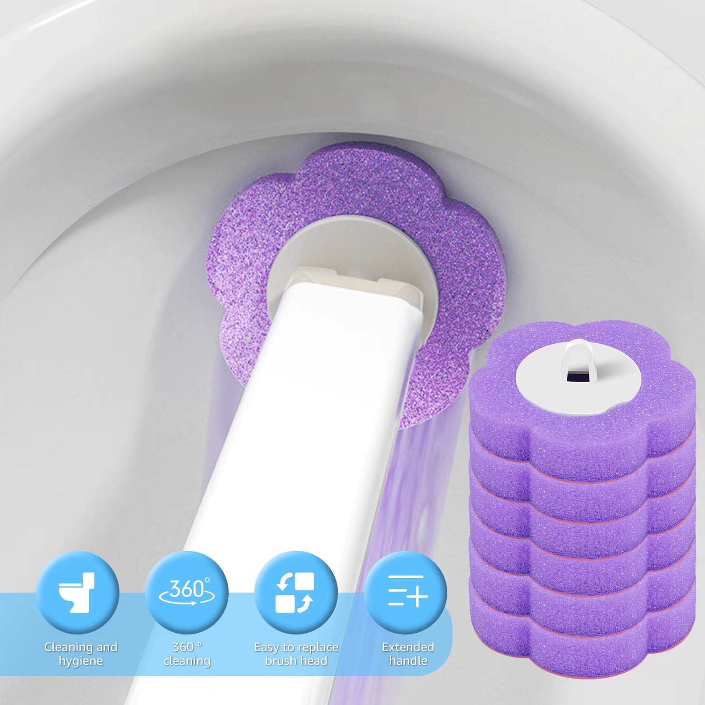 18/36Pcs Disposable Toilet Brush Cleaner with Toilet Bowl Brush Long Handle Bathroom Cleaning Sponge Brush Wc Toilet Accessories